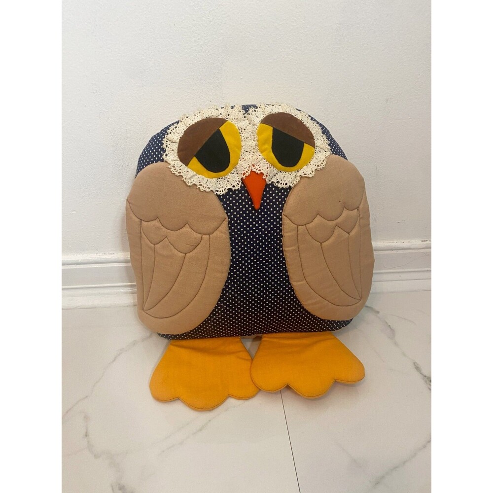 House of Hatten Polka Dot Owl Pillow Philippines Stuffed Animal 12" Cottagecore
